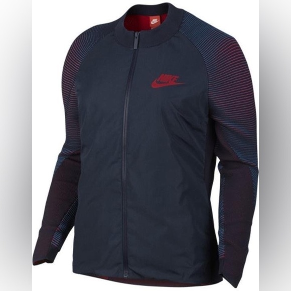Unisex Nike Red & Blue Lightweight Baseball Jacket M - Picture 5 of 9